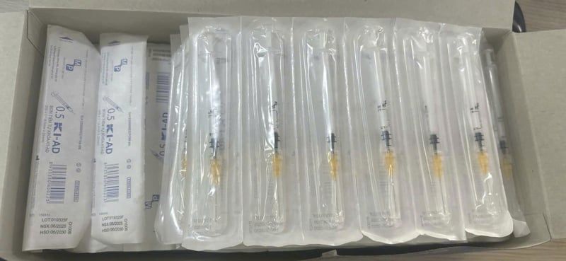 Bơm tiêm AD K1 0.5ml Meditac ( Bơm tiêm tự khóa K1 0.5ml)