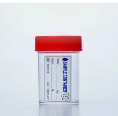 Lọ nhựa dẻo đựng mẫu PP 55ml AP nắp đỏ CÓ NHÃN (lốc/100lọ)