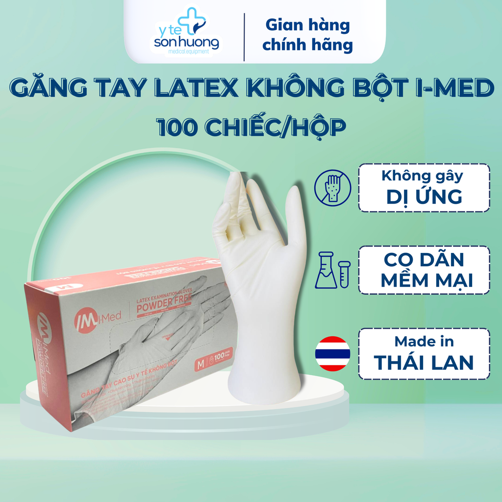 Găng tay không bột Latex I-Med 5.0gr