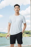 Bộ áo phông nam thể thao in ngực Tezo 25APOH039 - Quần đùi gió nam thể thao Ultra short Tezo 24QDGT008