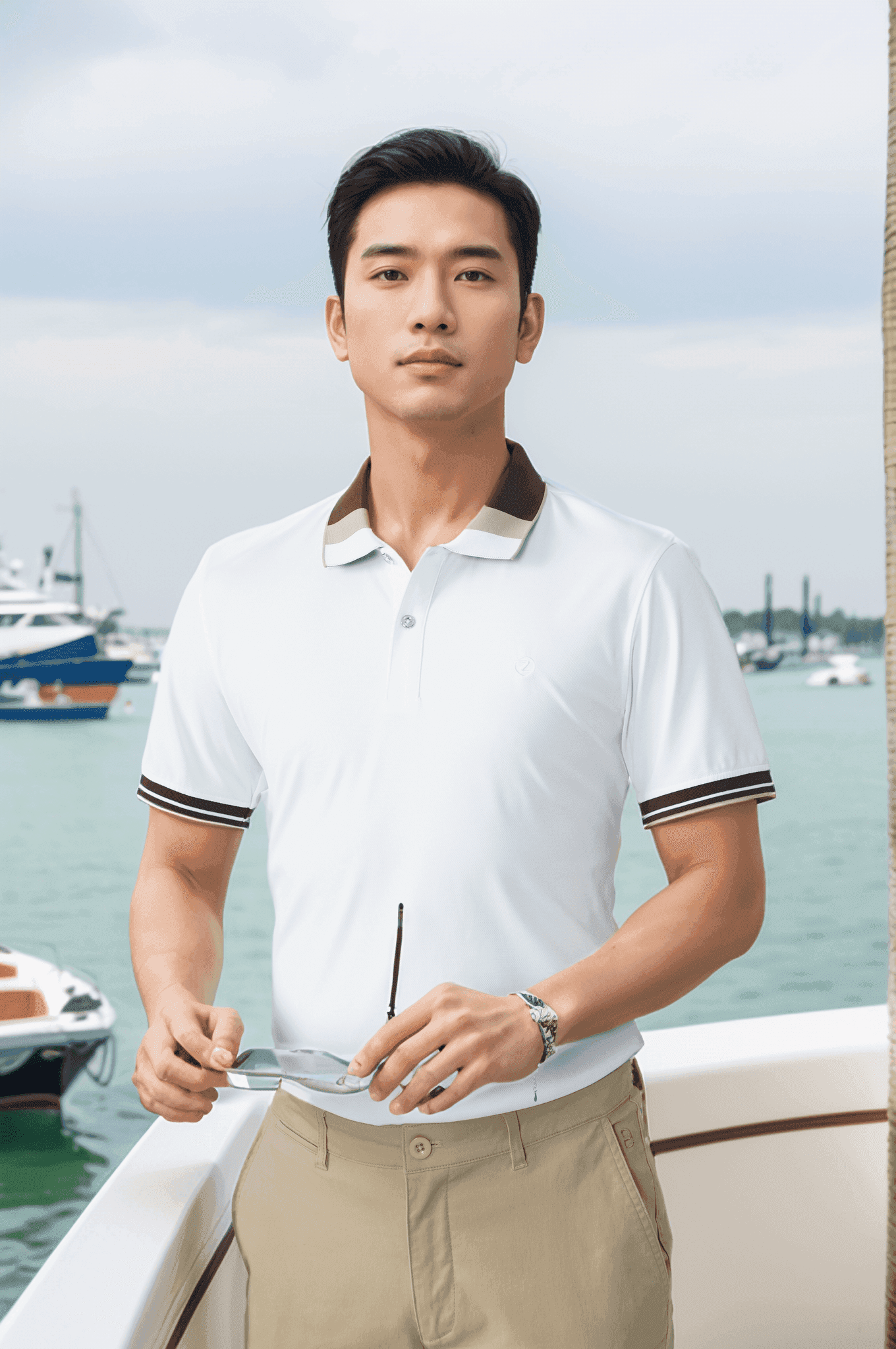 Áo polo nam thể thao thêu ngực Tezo - 25APCT088