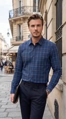 Áo sơ mi nam dài tay kẻ caro form Regular có túi Tezo - 25SMDB060