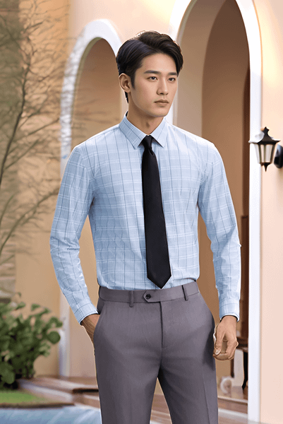 Áo sơ mi nam dài tay kẻ caro, Slimfit Tezo - 25SMDC036