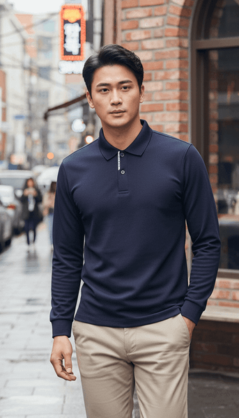 Áo polo nam dài tay in nẹp Tezo - 25APDT027