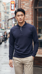 Áo polo nam dài tay in nẹp Tezo - 25APDT027