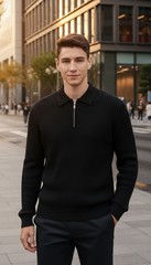 Áo len nam cổ bẻ có khóa Tezo - 25ALBT013