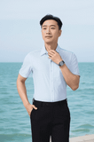 Áo sơ mi cộc tay nam Knit chống nhăn họa tiết, slimfit Tezo - 25SMCH021