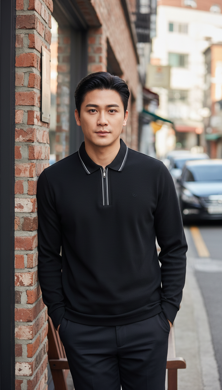 Áo polo nam dài tay cổ kéo khóa Tezo - 25APDT029