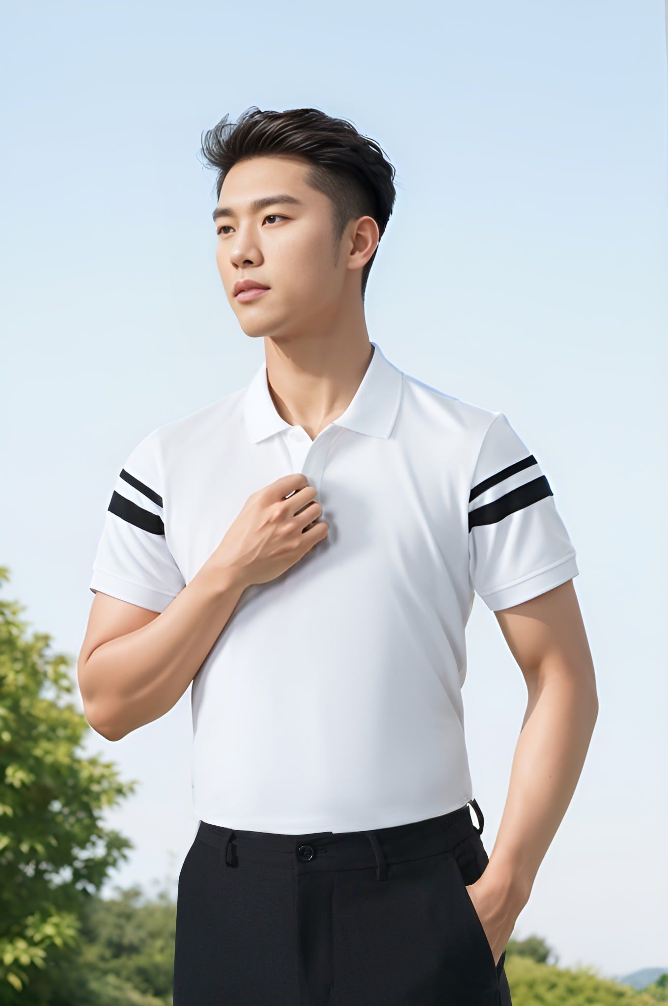 Áo polo nam thiết kế phối tay Tezo - 26APCT067