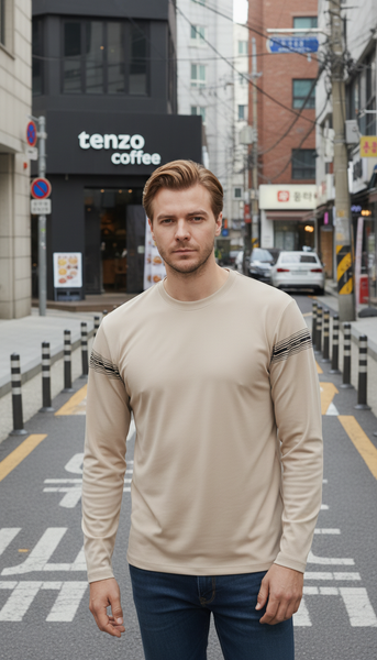 Áo thun nam cổ tròn thiết kế in tay Tezo - 25ATOT025