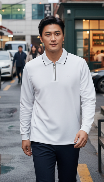 Áo polo nam dài tay cổ kéo khóa Tezo - 25APDT029