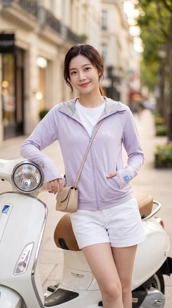 Áo chống nắng nữ 2 lớp cao cấp Tezo - 25ACNT008
