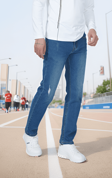 Quần bò nam form Regular thiết kế mài xước Tezo - 24QBDT007