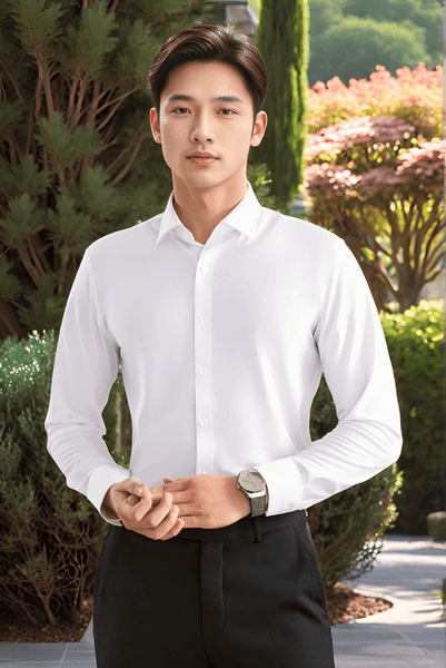 Áo sơ mi nam dài tay form body trơn Tezo-25SMDB033