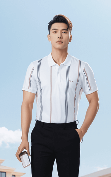 Áo polo nam thiết kế Premium Stripe Tezo - 25APCS073