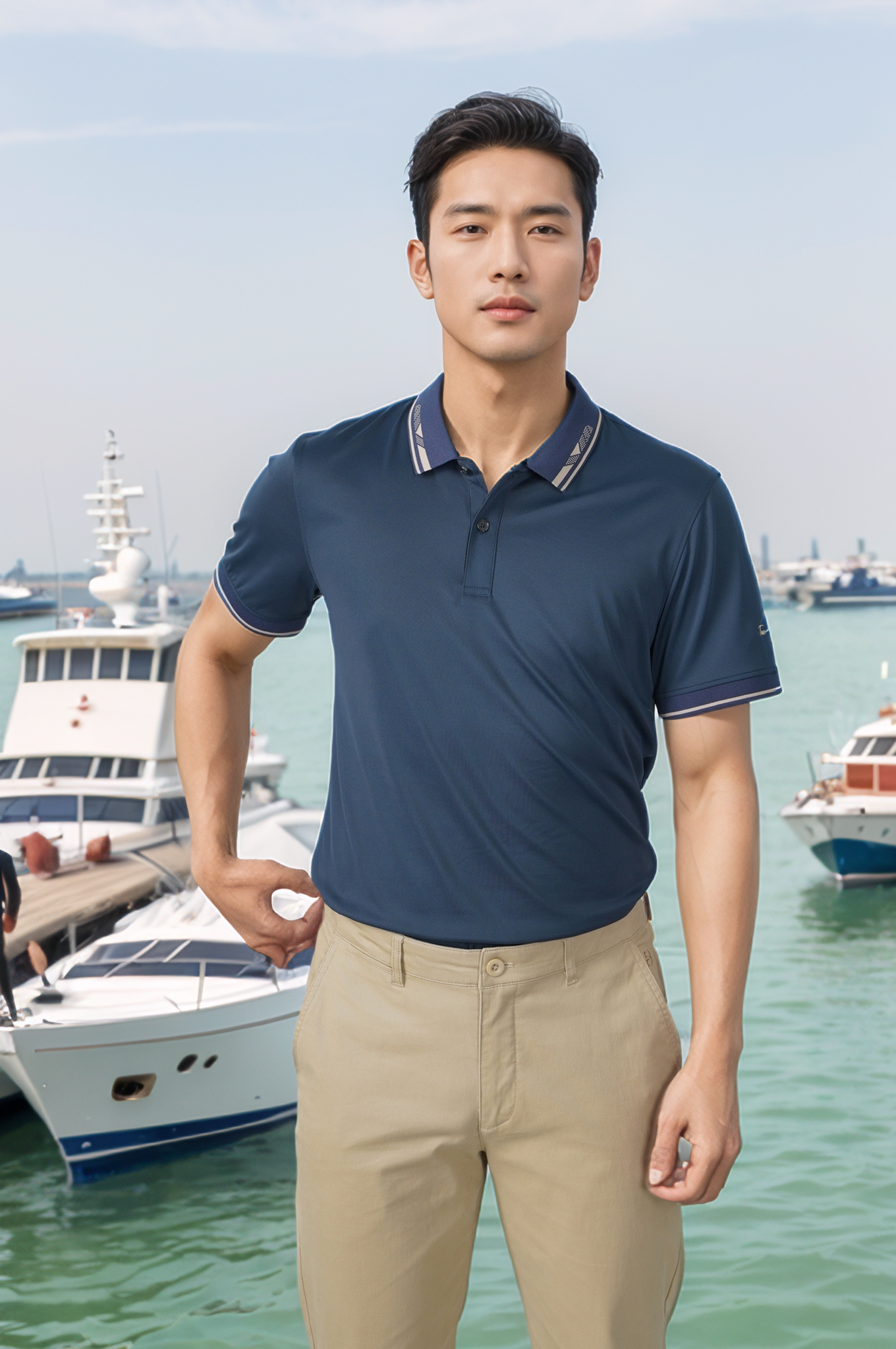 Áo polo nam thể thao thêu tay Tezo - 26APCT090