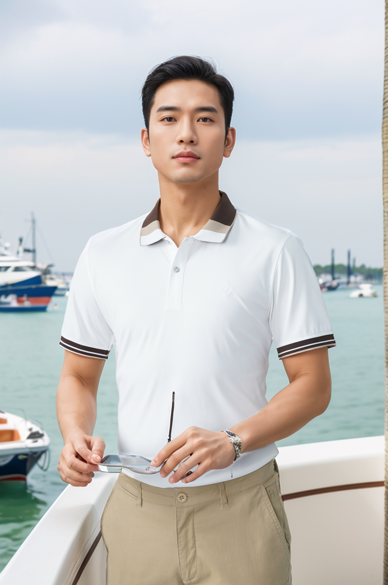 Áo polo nam thể thao thêu ngực Tezo - 26APCT088