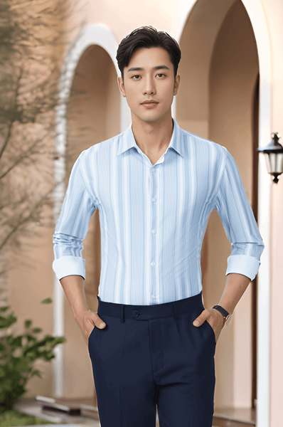 Áo sơ mi nam dài tay LineVibe, Slimfit Tezo - 25SMDS042