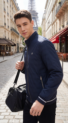 Áo gió nam 2 mặt cổ 5 phân họa tiết Tezo - 25AG5H035