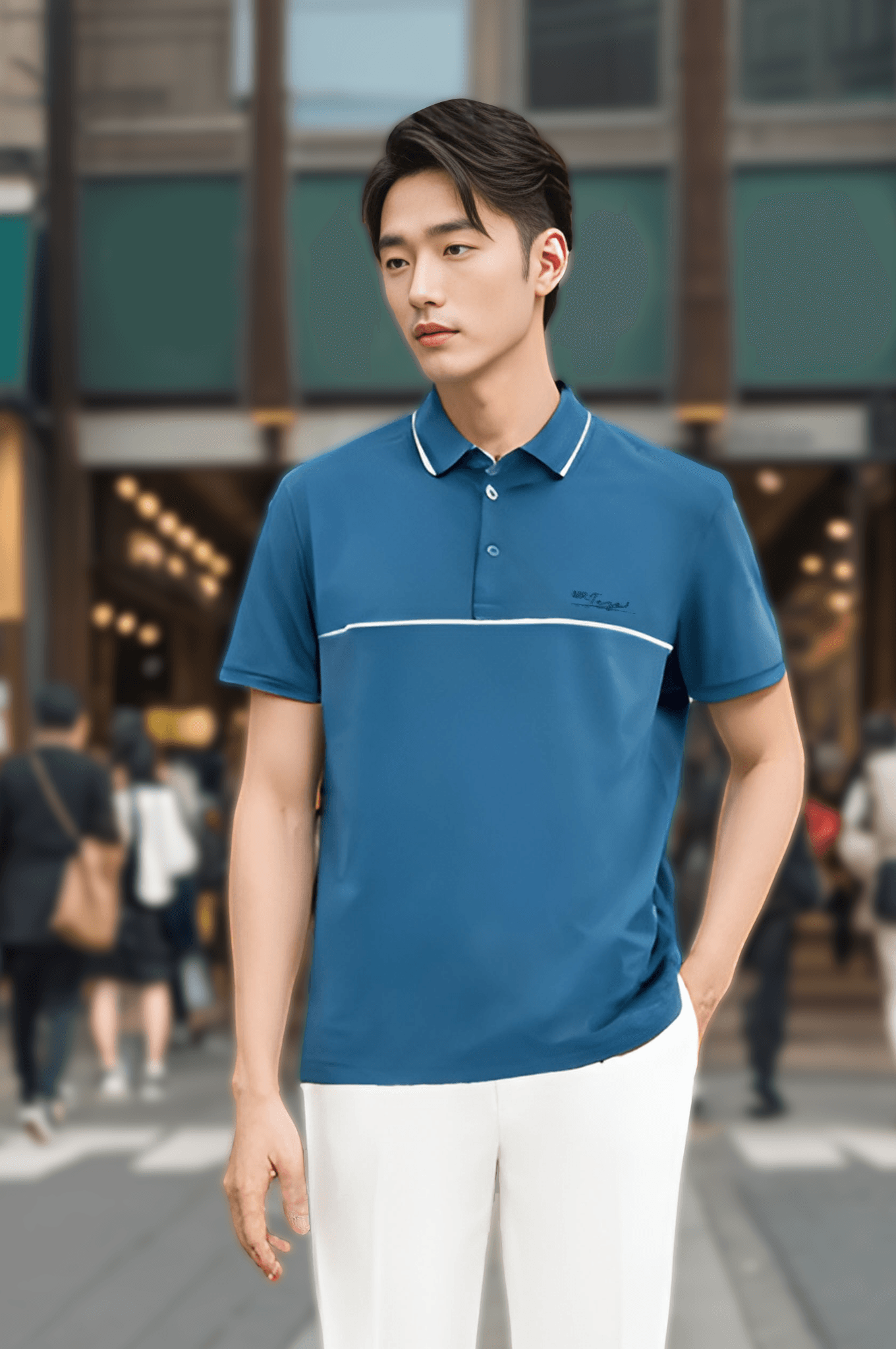 Áo polo nam thiết kế line ngực Rayon Tezo - 24APCT057