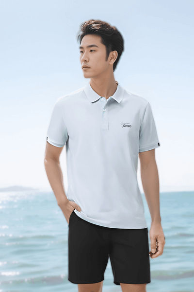 Áo polo nam thiết kế phối bo thêu ngực Tezo - 24APCT059