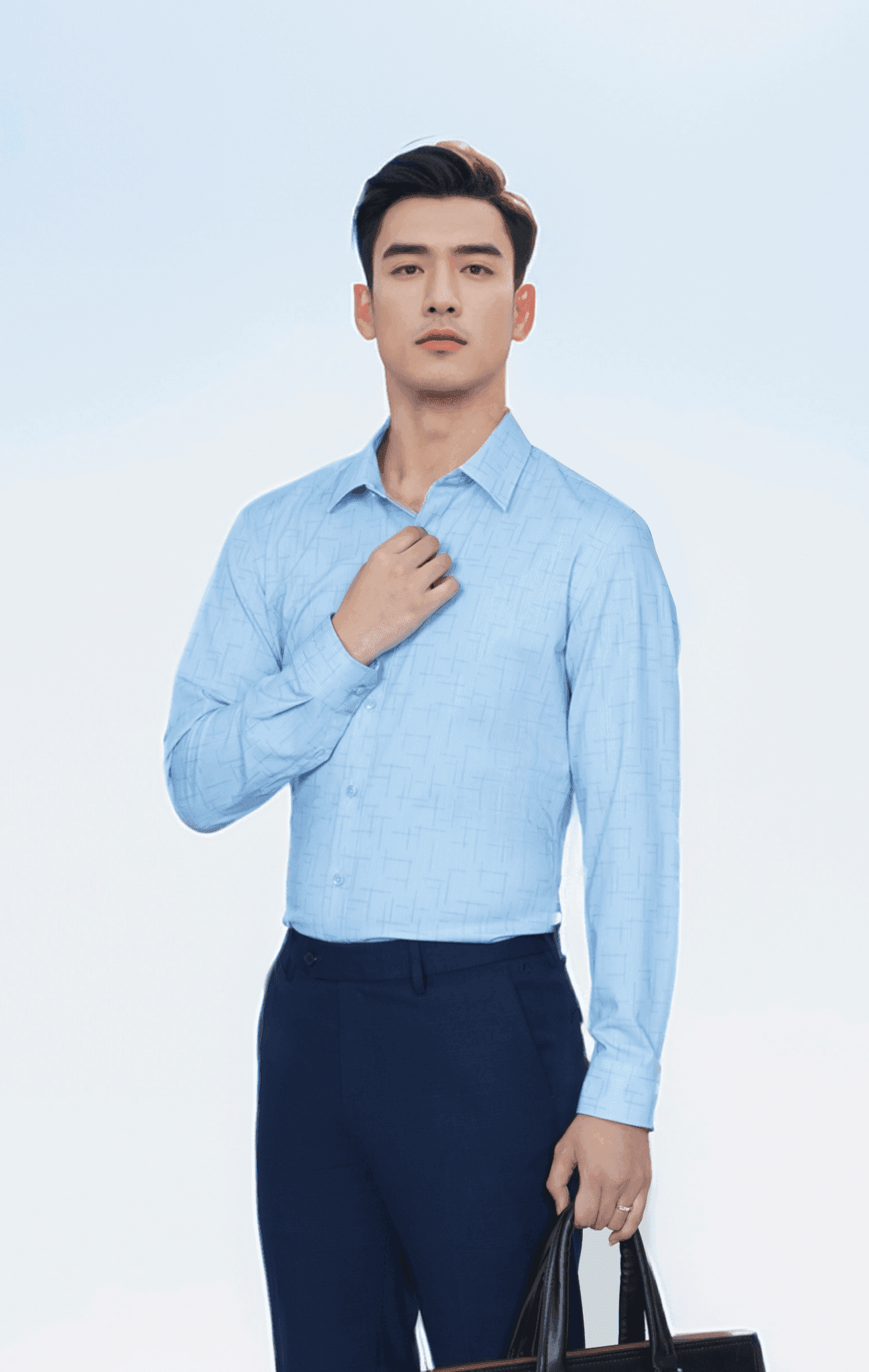Áo sơ mi nam dài tay sợi tái tạo form body họa tiết Tezo - 24SMDH021