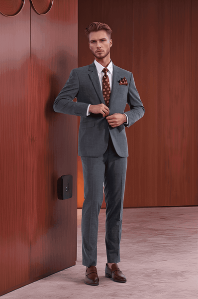 Bộ vest 1 cúc kẻ caro Tezo - B22AVBC027