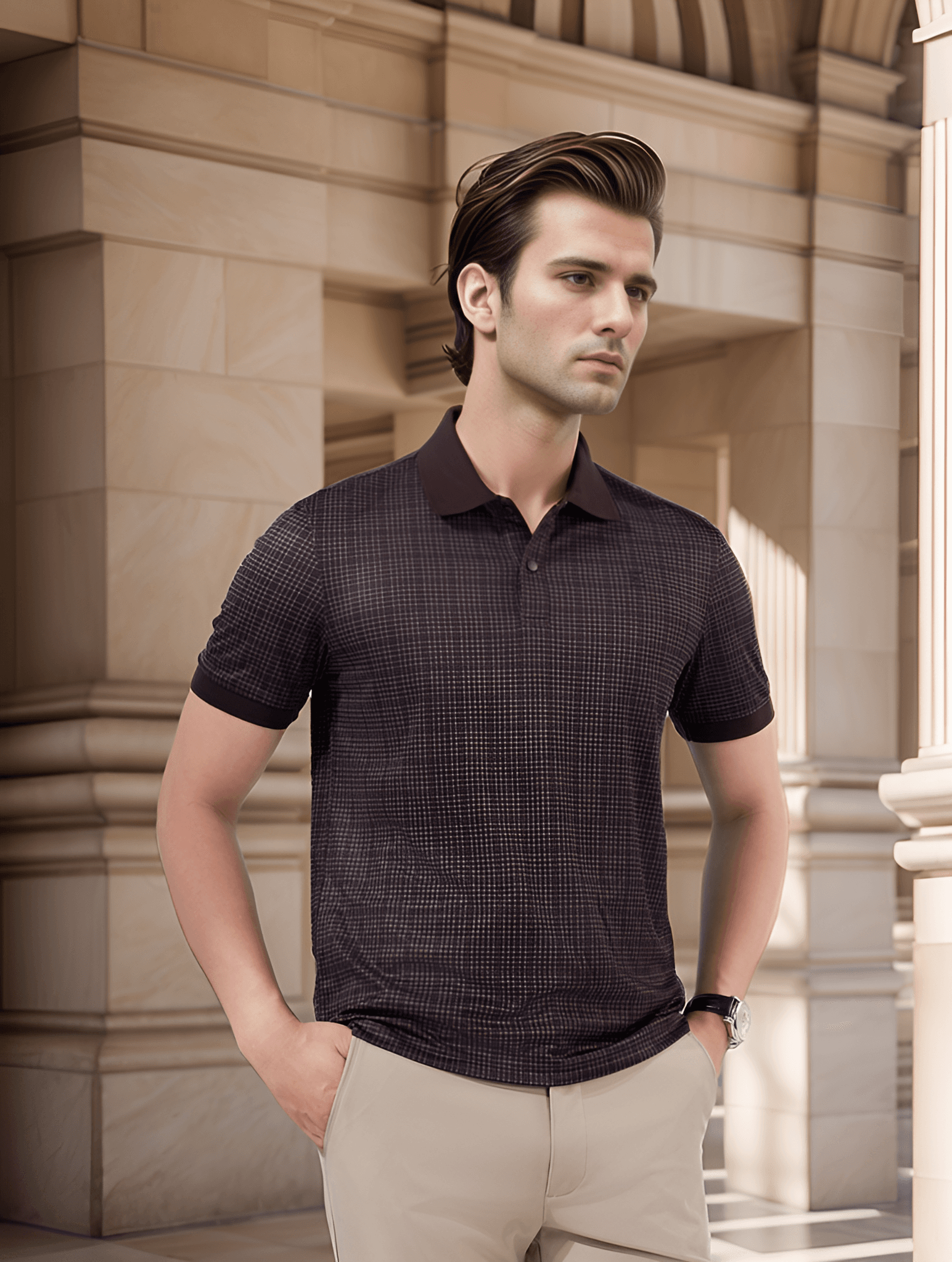 Áo polo nam họa tiết Biluxury - 9APCH541