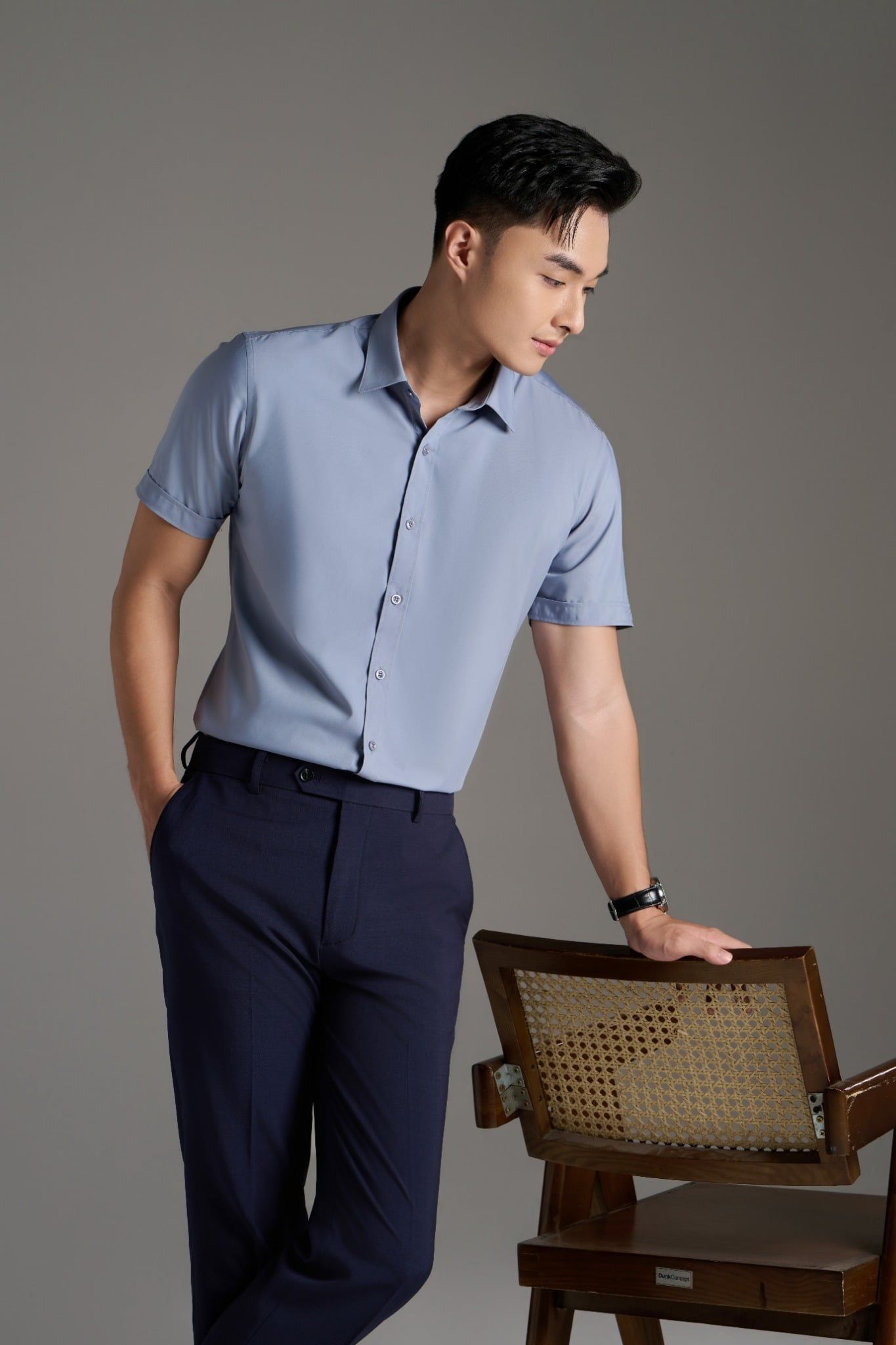 Áo sơ mi cộc tay cơ bản Chống nhăn kháng khuẩn - 9SMCB548GHS