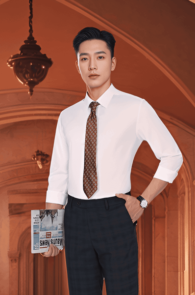Áo sơ mi nam dài tay sợi visco form body họa tiết Tezo - 24SMDH023
