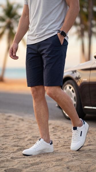 Quần short kaki nam cạp tender ống dài Tezo - 26QNKB009