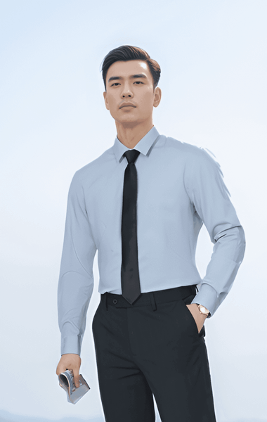 Áo sơ mi nam dài tay form body trơn Tezo - 24SMDB020