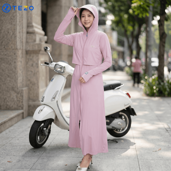 Áo chống nắng nữ dáng dài UV resistant Tezo - 25ACND010