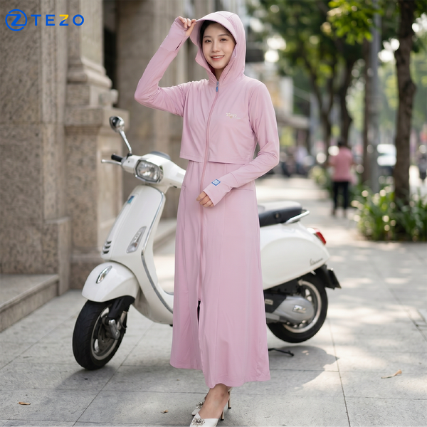 Áo chống nắng nữ dáng dài UV resistant Tezo - 25ACND010