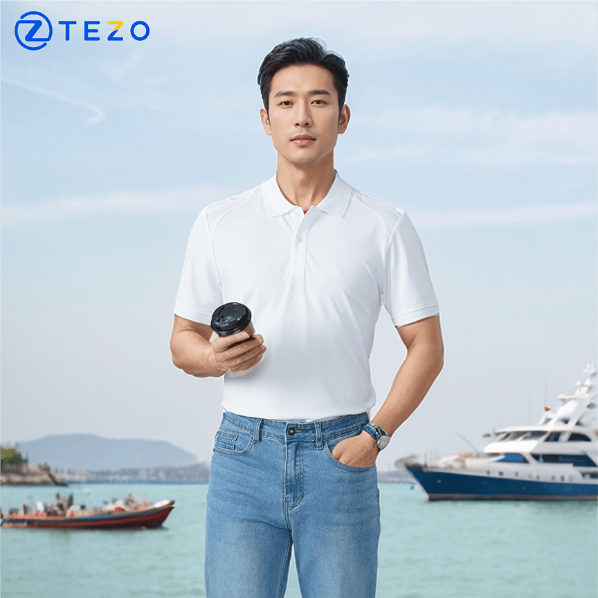 Áo polo nam thiết kế thêu logo tay Tezo - 26APCT058
