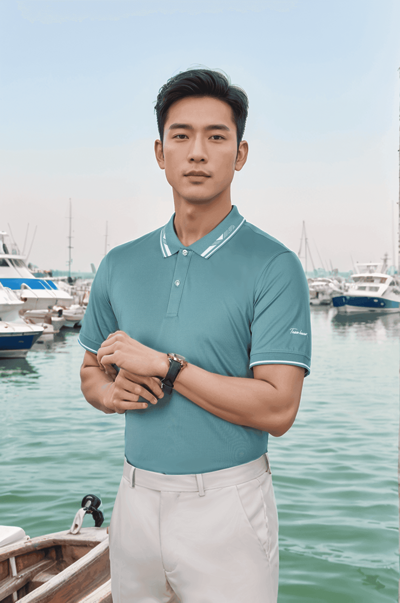 Áo polo nam thể thao thêu tay Tezo - 25APCT090