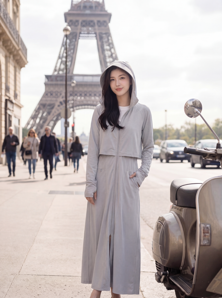 Áo chống nắng nữ dáng dài UV resistant Tezo - 25ACND010