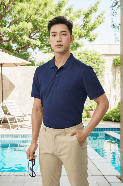 Áo polo nam thiết kế thêu logo tay Tezo - 26APCT058
