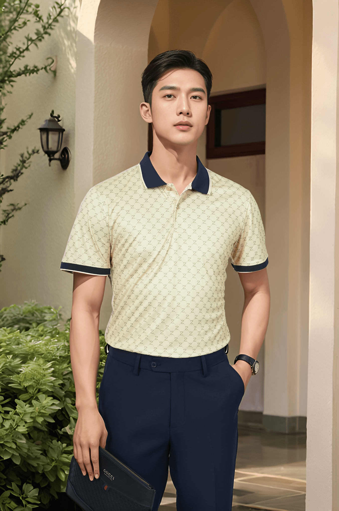 Áo polo nam in họa tiết Tezo - 25APCH077