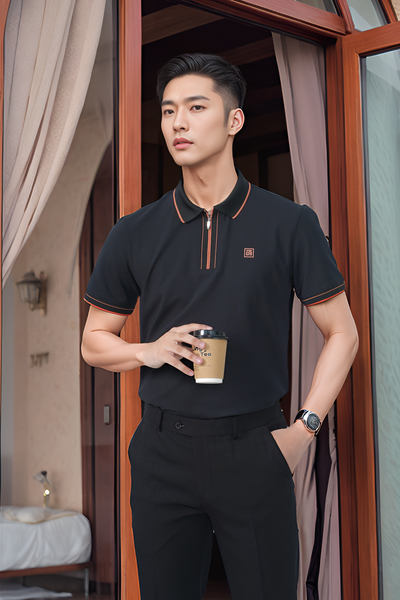 Áo polo nam thiết kế cổ khóa Tezo - 25APCT075