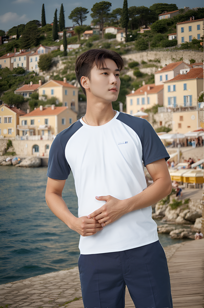 Áo phông nam thể thao phối tay raglan Tezo - 25APOT045