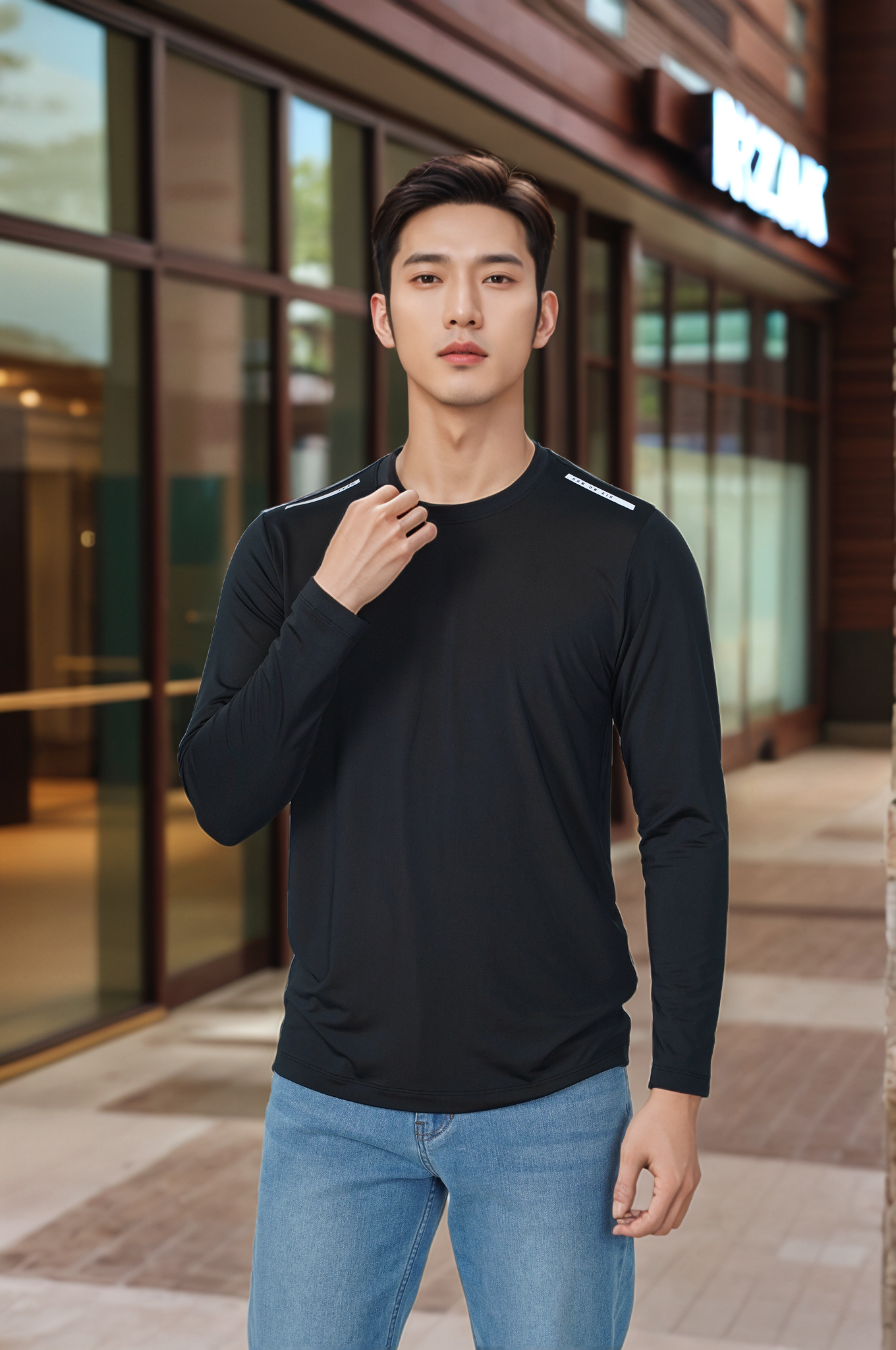 Áo thun nam giữ nhiệt in cầu vai Tezo - 25ATOT023