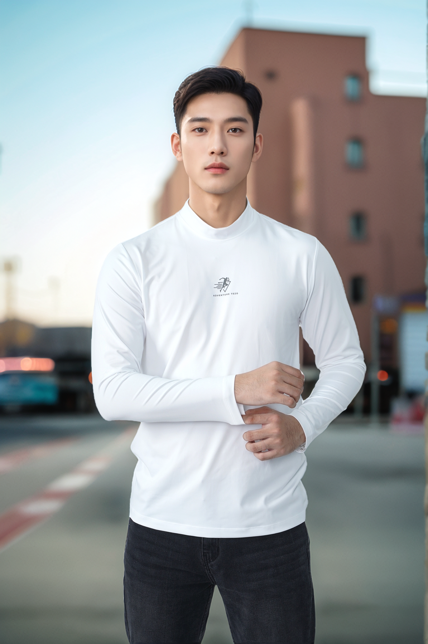 Áo thun nam giữ nhiệt cổ 3 phân Tezo - 25AT3T022