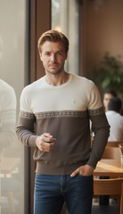 Áo len nam cổ tròn phối ngực Tezo - 25ALOT010