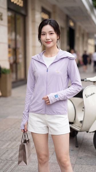 Áo chống nắng nữ 1 mặt dáng ngắn Tezo - 23ACNN005
