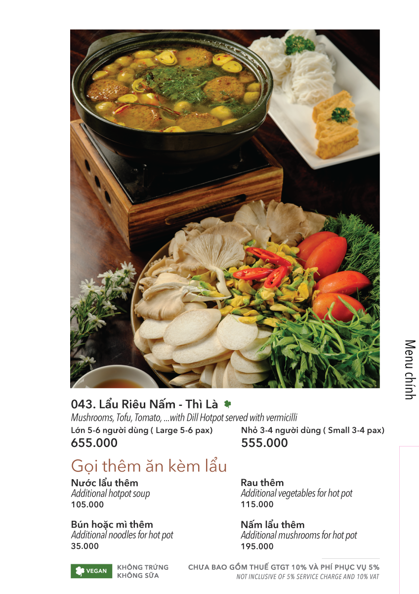  MENU TRƯA + TỐI 