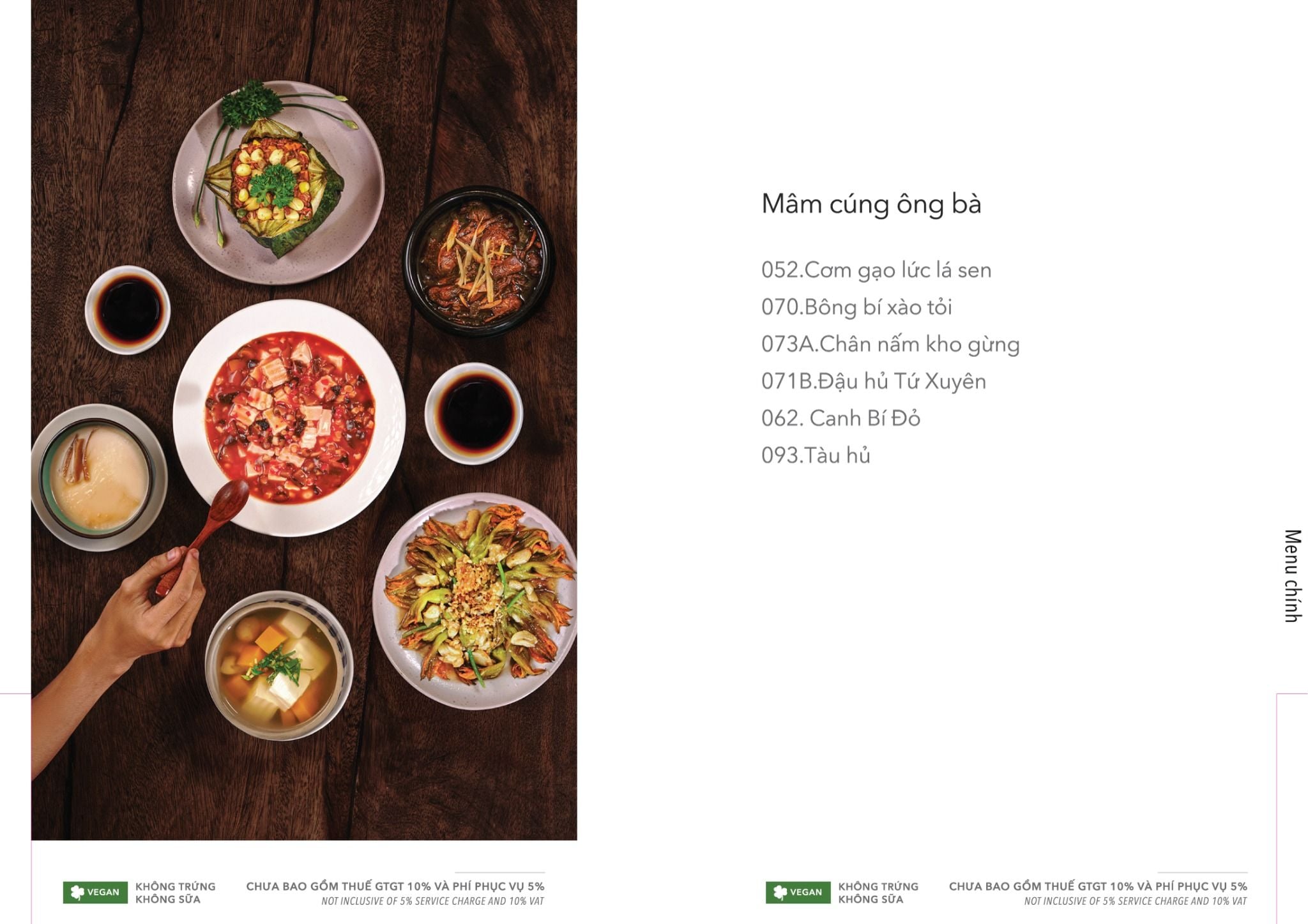  MENU TRƯA + TỐI 