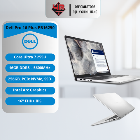 Dell Pro 16 Plus PB16250  Ultra 7 255U RAM 16GB SSD 256GB 16 inch FHD+