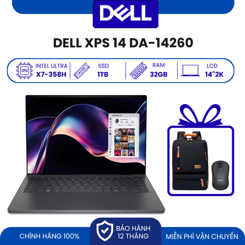 Order Dell XPS 14 DA14260 Ultra X7 358H RAM 32GB SSD 1TB 14 Inch Non-Touch 2K