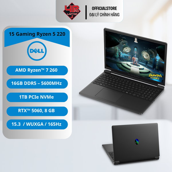 Alienware 15 Gaming AMD Ryzen 5 220  RAM 16GB 512GB SSD RTX 4050 FHD+ 165Hz